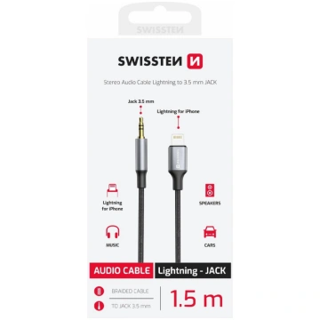 Adapter AV Swissten Audio Adapter Textile Lightnin