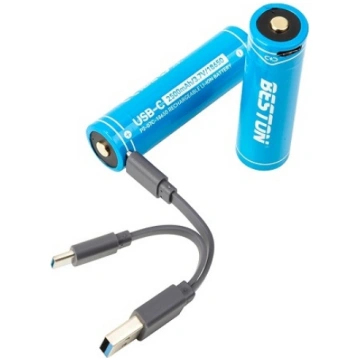 Beston Rechargeable Batteries USB Type-C 18650, 3.