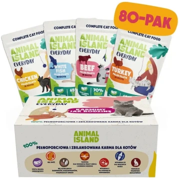 Mitrā kaķu barība animal island ANIMAL ISLAND 80×8