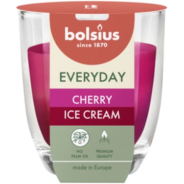 Svece, aromātiskā Bolsius Cherry Ice Cream, 21 h, 