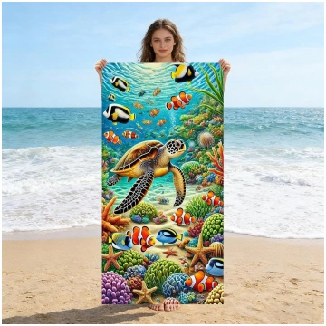 1Pc Underwater World Beach Towel Quick-Drying Smal