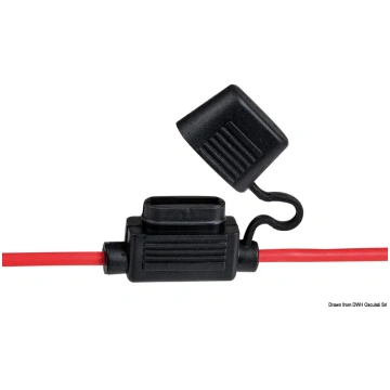 Watertight blade fuse holder fitted with 2 cables 