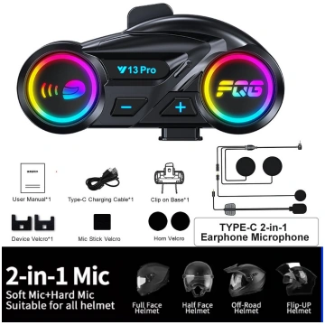 Y13 Pro Long Range Motorcycle Helmet Intercom 18H 