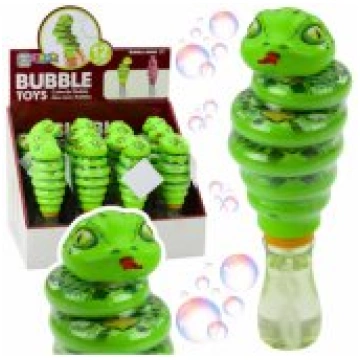 LEAN Toys Soap Bubbles Snake Rotating Toy 2in1 Gre