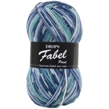 Lana FABEL - DROPS - 522 - TURCHESE/BLU