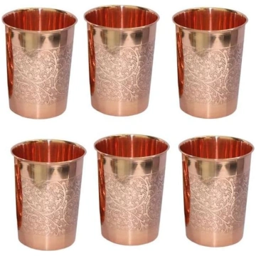 BRACOP® Copper Carafe Water Cup Goblet Glasses Dze