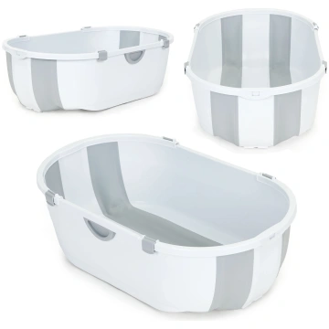 Baby Bathtub Travel Foldable with Drain Grey ECOTO