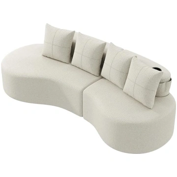 DRIXNO Sofa with Sleep Function, Sofa with 4 Cushi