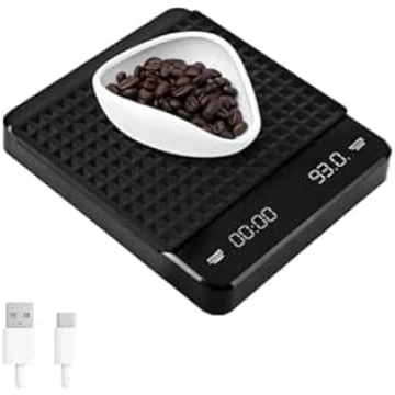 Wiederaufladbare Mini-Kaffeewaage mit Timer, 3 kg/