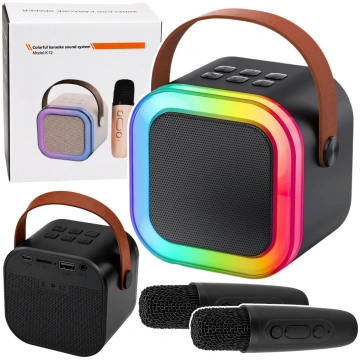 Karaoke Set Bluetooth Speaker Two Microphones LED 