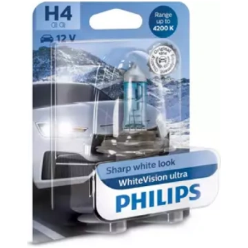 Halogēna spuldze PHILIPS WhiteVision Ultra H4 12V