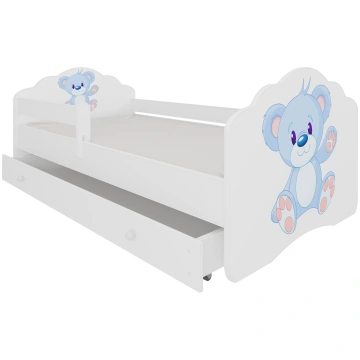 Bērnu gulta Ahojbaby Casimo Blue Bear, balta krās.