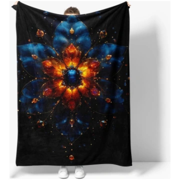 Psychedelic Galaxy Starry Night Fleece Blanket Aur