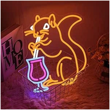 Squirrel Cocktail neona zīme sienu apdare Cocktail