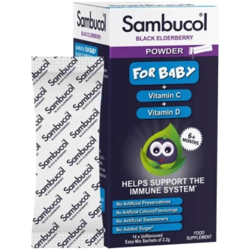 Sambucol Baby Powder, Black Elderberry, Vitamin C 