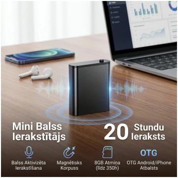 Mazs Diktafons ar magnētu, 20h