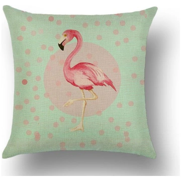 Spilvendrāna Flamingo Kokvilna un Līnijas Spilvens