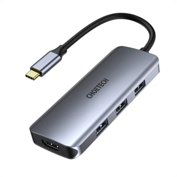 Choetech USB Type C Hub Multiport Adapter - Gray