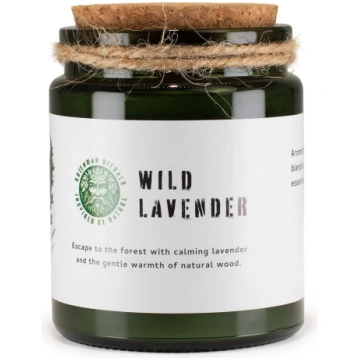 Sojas vaska svece ar koka dakti Wild lavender