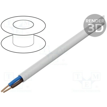 Wire; YDY; 2x10mm2; round; wire; Cu; PVC; white; 4