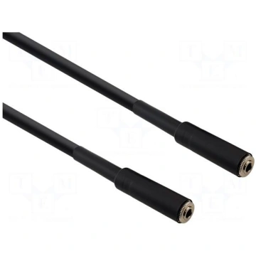Cable | Jack 3.5mm socket,both sides | 1m | black 