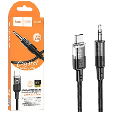 Hoco USB-C Cable - Mini Jack 3.5 mm 1.2 m Black (6