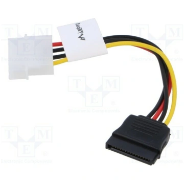 Cable: mains SATA; Molex male,SATA 15pin female; 0