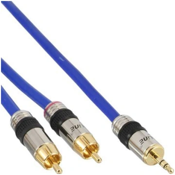 Kabel InLine Jack 3.5mm - RCA (Cinch) x2 2m niebie
