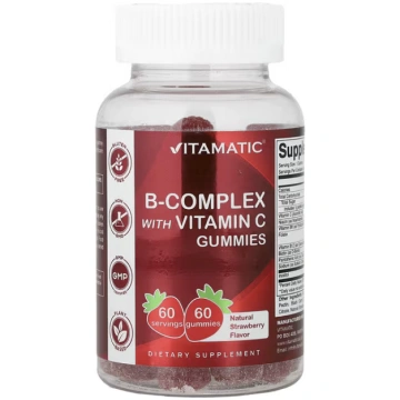 Vitamatic, B-Complex with Vitamin C Gummies, Natur