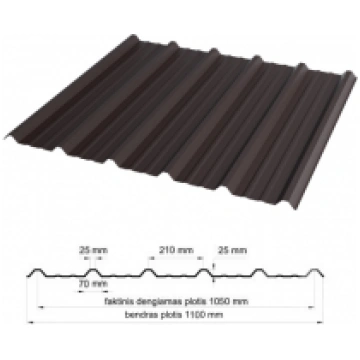 Trapecveida profils T-25 RAL8019, 0,42 mm, Matt 11
