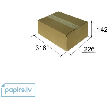 Kartona kaste 310x220x130mm, 3mm, FEFCO0201, brūna