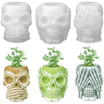 3D Halloween galvaskausa forma Dzirdēt neredzēt ne