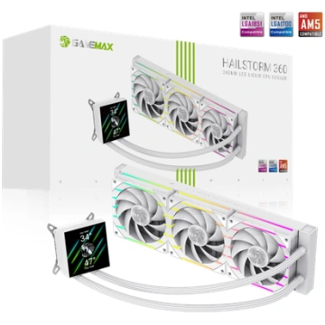 Gamemax CPU Liquid Cooler HAILSTORM 360 LCD WH Bal