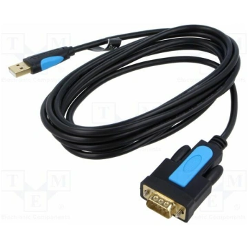 USB to RS232 converter; D-Sub 9pin plug,USB A plug