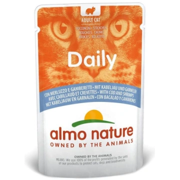 ALMO NATURE CAT DAILY COD & SHRIMPS kaķu konservi 