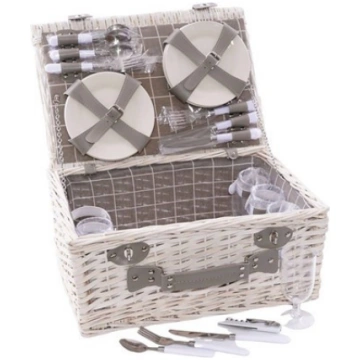 CESTO DA PICNIC A VALIGIETTA IN VIMINI BIANCO Arre