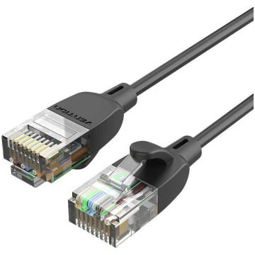 PATCH CABLE CAT.6A UTP/1.5M BLACK SLIM IBIBG VENTI