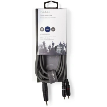 Kabelis Nedis AUX 3.5mm - 2x RCA 1.5m COTH22200GY1