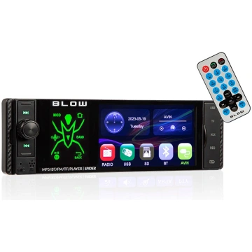 Radio BLOW SPIDER 4" RDS RGB MP5/USB/micro SD/BLUE