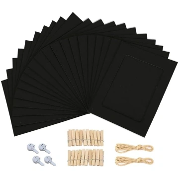 WANLIAN Pack of 20 4x6 Black Cardboard Photo Frame
