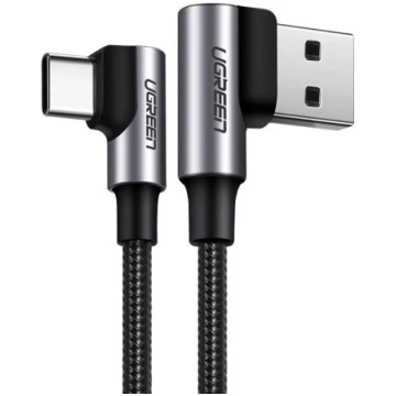 UGREEN USB uz USB Type-C leņķa kabelis Quick Charg