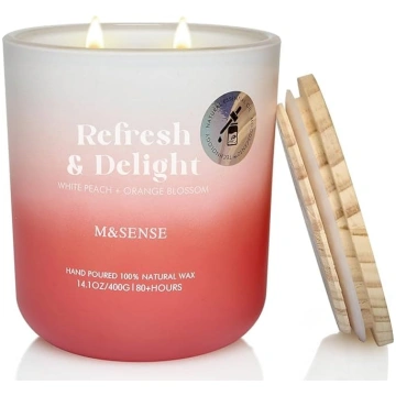 M&SENSE aromātiskā svece, persiku apelsīnu aromāta
