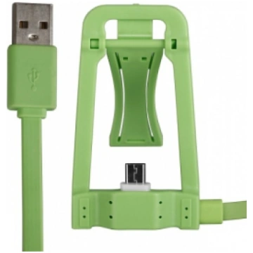 Cable Micro-USB with dock 0,8m green