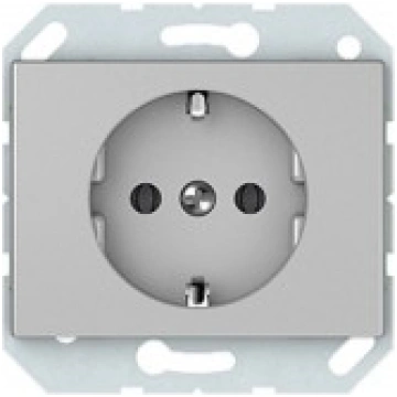 Rozete ar zemējumu, metāla krāsa 16A, 250V~ IP20 X