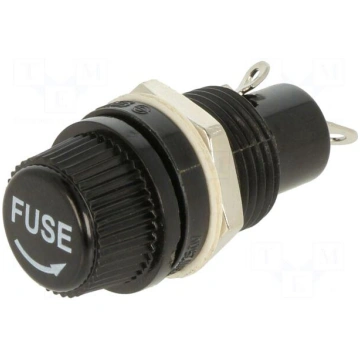 Fuse holder | 5x20mm | 10A | 250VAC | on panel | U