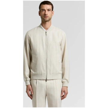 Wool cotton bomber jacket Shell beige / 54