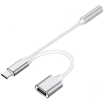 USB-C uz 3.5mm Audio un USB-C lādēšanas adapteris,