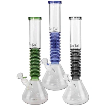 Bong in vetro Anelli 39cm - Black Leaf - Verde