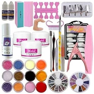 Warm Girl Akrila nagu komplekts Clear Pink White A