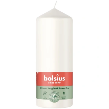 Svece, cilindriskas Bolsius, 42 h, Balta krās